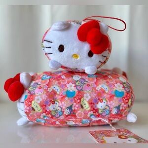 Hello Kitty 4.5” Mochi Plush w Japanese Sanrio Characters Fabric Japan Exclusive